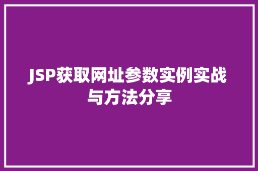 JSP获取网址参数实例实战与方法分享