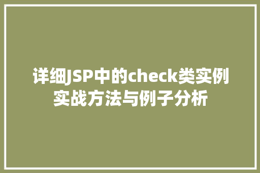 详细JSP中的check类实例实战方法与例子分析