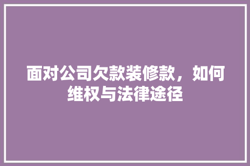 面对公司欠款装修款，如何维权与法律途径