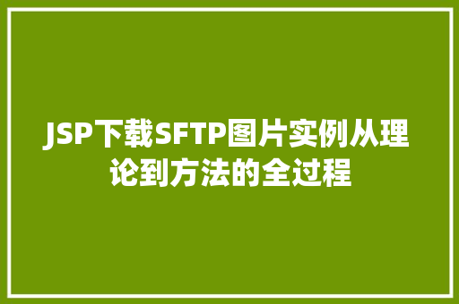 JSP下载SFTP图片实例从理论到方法的全过程
