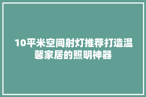 10平米空间射灯推荐打造温馨家居的照明神器