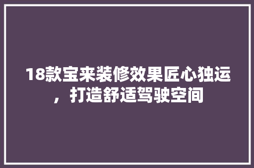 18款宝来装修效果匠心独运，打造舒适驾驶空间  第1张