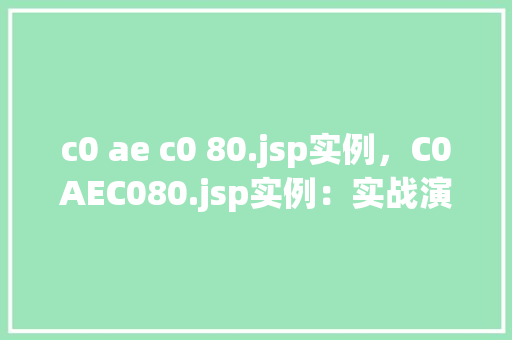 c0 ae c0 80.jsp实例，C0AEC080.jsp实例：实战演练与方法介绍