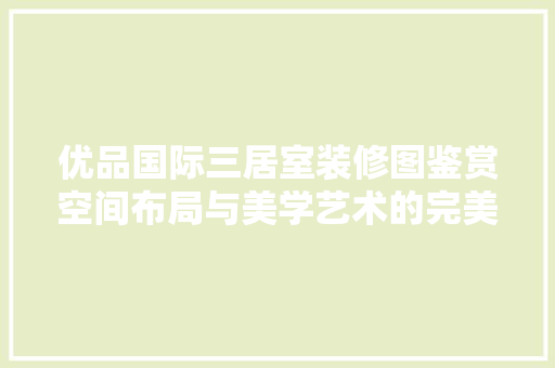 优品国际三居室装修图鉴赏空间布局与美学艺术的完美融合  第1张