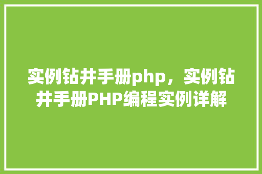 实例钻井手册php，实例钻井手册PHP编程实例详解
