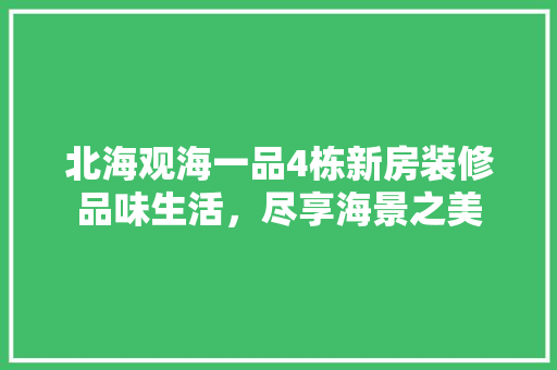 北海观海一品4栋新房装修品味生活，尽享海景之美
