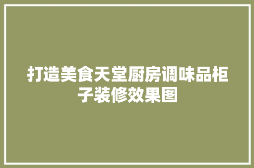 打造美食天堂厨房调味品柜子装修效果图  第1张