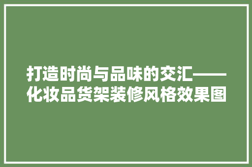 打造时尚与品味的交汇——化妆品货架装修风格效果图