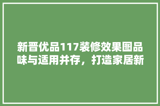 新晋优品117装修效果图品味与适用并存，打造家居新风尚
