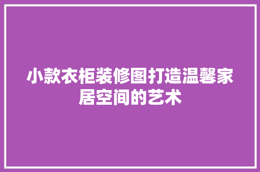 小款衣柜装修图打造温馨家居空间的艺术  第1张