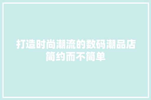 打造时尚潮流的数码潮品店简约而不简单  第1张