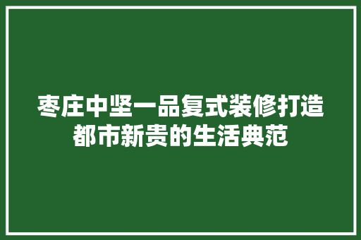 枣庄中坚一品复式装修打造都市新贵的生活典范  第1张