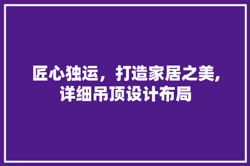 匠心独运，打造家居之美,详细吊顶设计布局