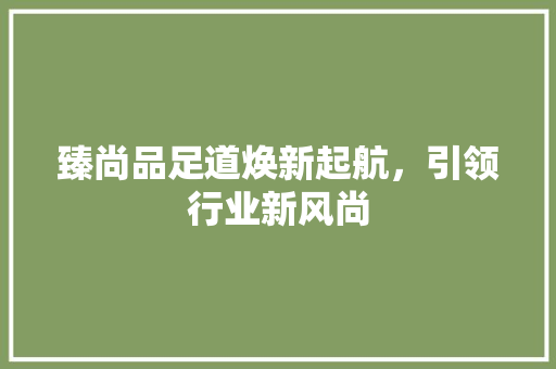 臻尚品足道焕新起航，引领行业新风尚
