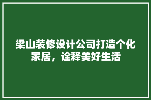 梁山装修设计公司打造个化家居，诠释美好生活  第1张