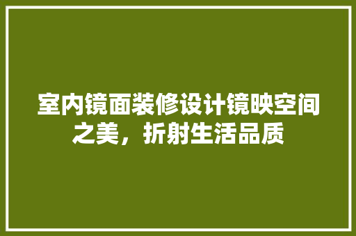 室内镜面装修设计镜映空间之美，折射生活品质