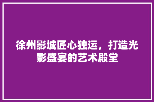 徐州影城匠心独运，打造光影盛宴的艺术殿堂  第1张
