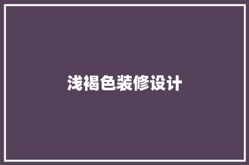 浅褐色装修设计