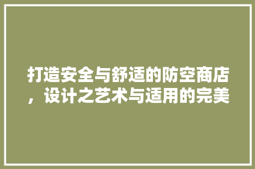 打造安全与舒适的防空商店，设计之艺术与适用的完美融合