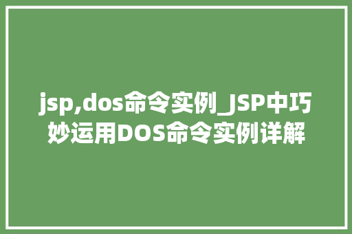 jsp,dos命令实例_JSP中巧妙运用DOS命令实例详解